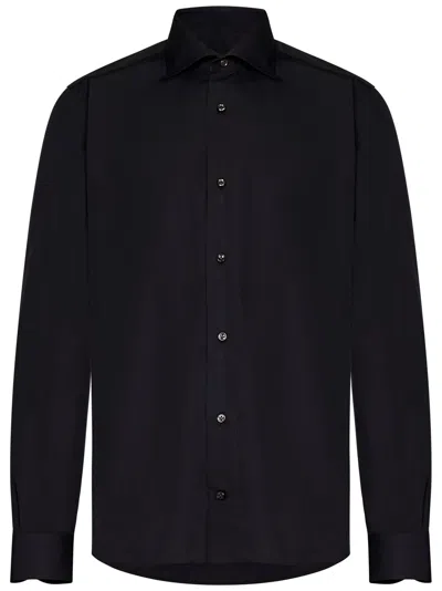 Franzese Collection Pronta Sartoria Franzese Napoli Montezemolo Model Shirt In Black