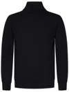 Franzese Collection Refined Turtleneck Sweater In Zegna Baruffa Wool In Black