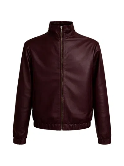 Franzese Collection Reversible Leather Jacket In Burgundy