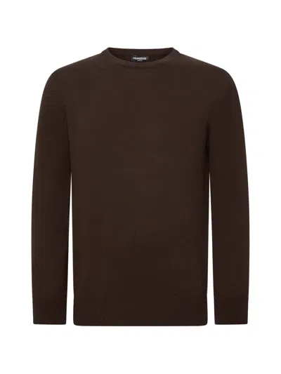 Franzese Collection Silvio Berlusconi Crew Neck Sweater In Brown