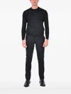 Franzese Collection Ribbed Crew-neck Sweater In Black