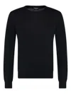 Franzese Collection Ribbed Crew Neck Sweater In Black