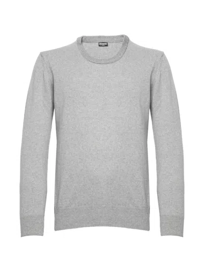 Franzese Collection Ribbed Crew-neck Sweater In Gray