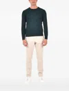 Franzese Collection Ribbed Crew-neck Sweater In Green