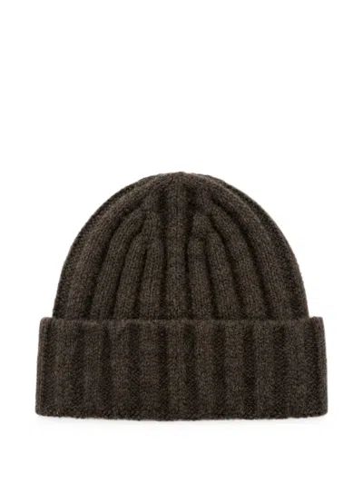 Franzese Collection Ribbed-knit Beanie Hat In Brown