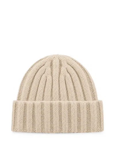 Franzese Collection Ribbed-knit Beanie Hat In Neutral