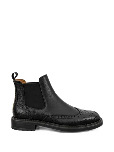 Franzese Collection Rolls Royce Brogue Chelsea Boots In Black