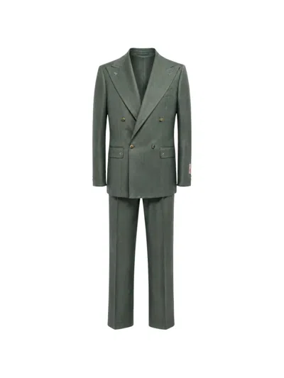 Franzese Collection Rolls Royce Double-breasted Suit In Green