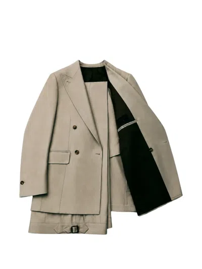 Franzese Collection Rolls Royce Double-breasted Two Piece Suit In Neutral
