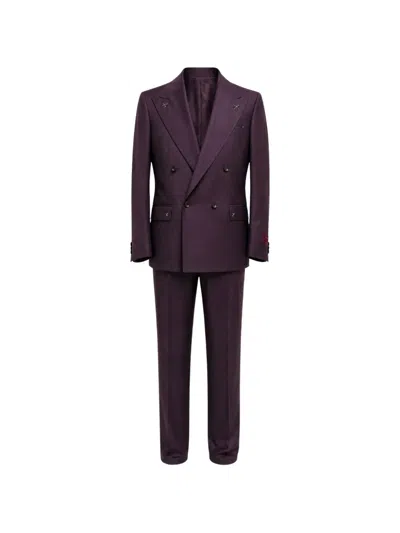 Franzese Collection Rolls Royce Double-breasted Two Piece Suit In Purple