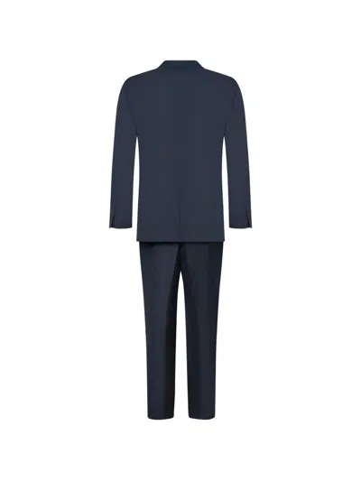 Franzese Collection Rolls-royce Single-breasted Buttoned Suit In Blue