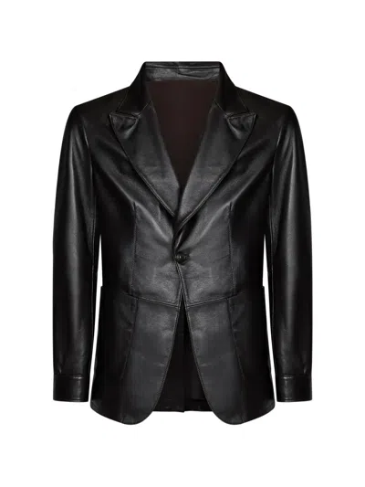 Franzese Collection Sal Da Vinci Leather Jacket In Brown