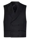 Franzese Collection Satin-detail Single-breasted Suit (set Of Three) In Black