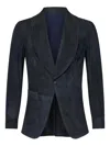 Franzese Collection Shawl-collar Patch-pocket Blazer In Blue