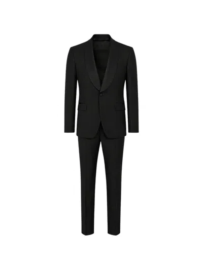Franzese Collection Shawl-lapel Single-breasted Suit In Black