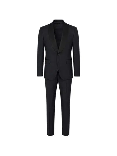Franzese Collection Shawl-lapel Single-breasted Suit In Blue
