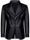 Franzese Collection Single-breasted Leather Blazer In Black