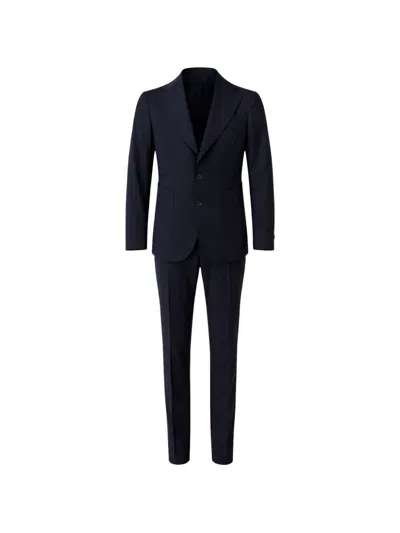 Franzese Collection Single-breasted Suit In Blue