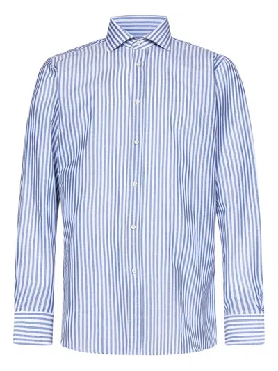 FRANZESE COLLECTION SPREAD-COLLAR STRIPED SHIRT