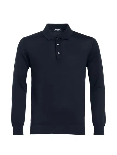 Franzese Collection Stefano De Marino Long-sleeve Polo Shirt In Blue