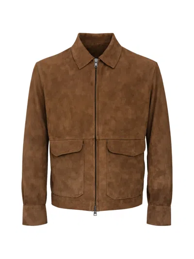 Franzese Collection Stefano De Martino Bonded Suede Jacket In Brown