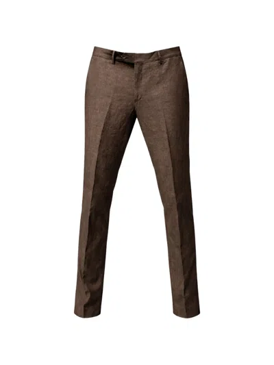 Franzese Collection Stefano De Martino Flat-front Trousers In Brown