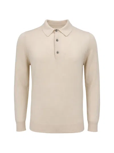 Franzese Collection Stefano De Martino Long-sleeve Polo Shirt In Neutral