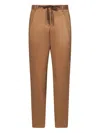 Franzese Collection Stefano De Martino Pleated Drawstring Trousers In Brown
