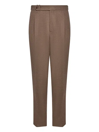 Franzese Collection Stefano De Martino Pleated Trousers In Brown