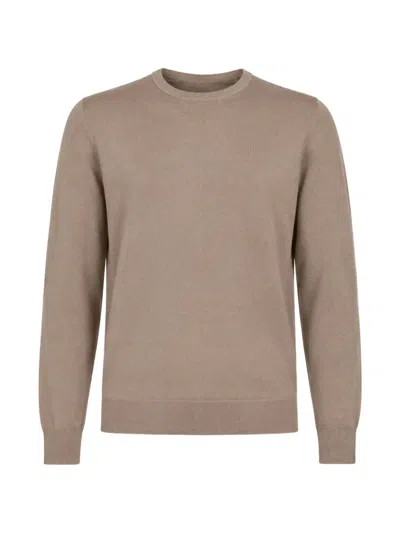 Franzese Collection Stefano De Martino Ribbed-trim Sweater In Brown