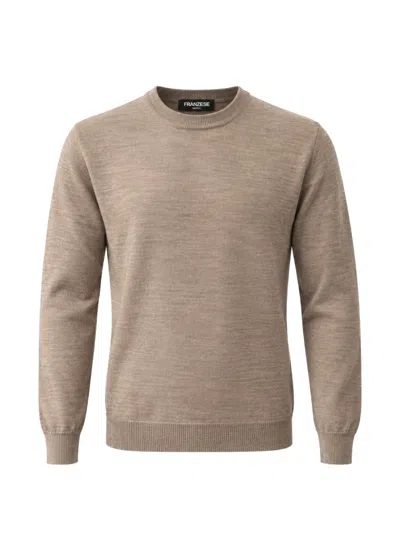 Franzese Collection Stefano De Martino Ribbed-trim Sweater In Brown