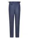 Franzese Collection Tailored Blue Australis Denim Super 150s Merino Wool Trousers In Blue