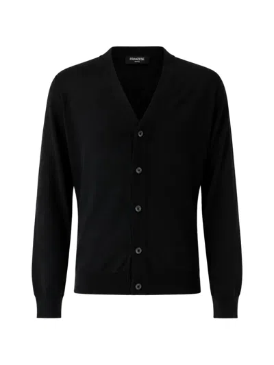 Franzese Collection Stefano De Martino V-neck Cardigan In Black