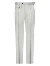 Franzese Collection Tailored Grey Australis Denim Super 150s Merino Wool Trousers In Neutrals