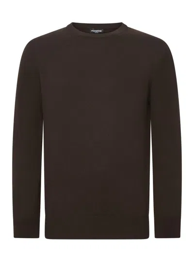 Franzese Collection Ribbed Crew-neck Cashmere Sweater In Brown