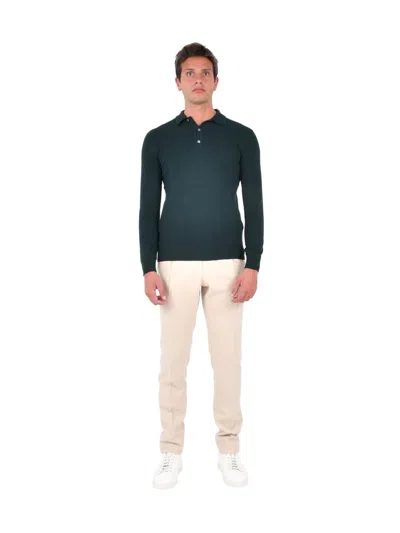 Franzese Collection Ribbed Polo Shirt In Green