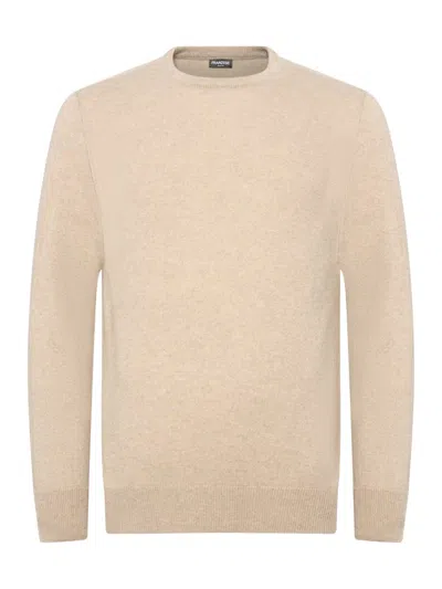 Franzese Collection Ribbed Crew-neck Cashmere Sweater In Neutral