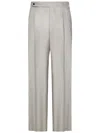 Franzese Collection Tailored Beige Trousers In High-quality Loro Piana Fabric In Gray