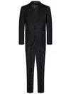 Franzese Collection Tailored Black Tuxedo Suit With Double-breasted Design In Black