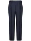 Franzese Collection Tailored Capri Model Trousers In Loro Piana Fabric In Blue