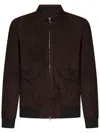 Franzese Collection Tailored Dark Brown Suede Bomber Jacket In Brown