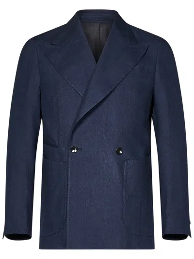 Franzese Collection Vintage Blue Linen Blazer