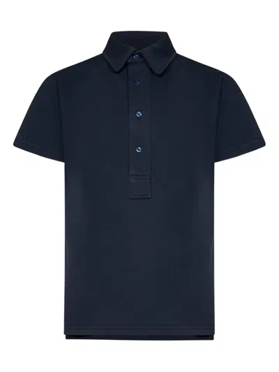 Franzese Collection Wimbledon Four-button Placket Polo Shirt In Blue
