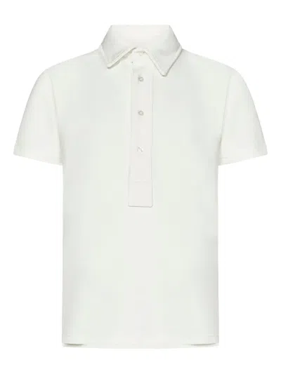 Franzese Collection Wimbledon Four-button Placket Polo Shirt In White