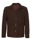 Franzese Collection Wool Overshirt In Brown