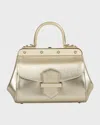 Franzi Margherita Small Metallic Top-handle Bag In Champagne Gold