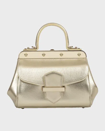 Franzi Margherita Small Metallic Top-handle Bag In Champagne Gold