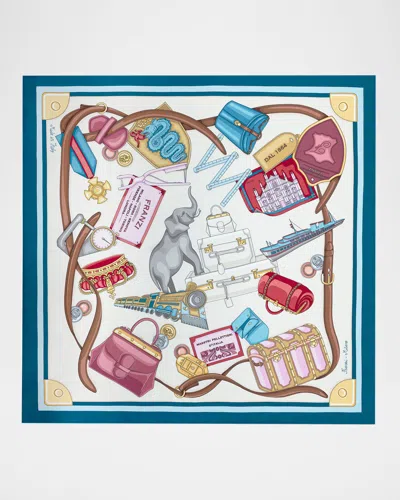 FRANZI PRINTED SILK TWILL SQUARE SCARF
