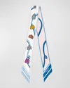 FRANZI PRINTED TWILL SILK BANDEAU SCARF