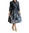 Frascara Floral Mini Shirtdress In Navy In Black